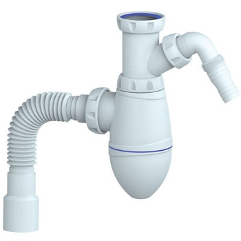 сифон д/умывальника 1.1/4"х32 без выпуска, отв.д/быт.тех., гиб. отвод 32х32/40 Unicorn M520V