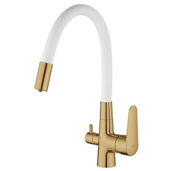смеситель кухня Coral с подключением к фильтру, белый/золото, CL03GW ESKO