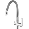 смеситель кухня Coral с гибким изливом и фильтром для питьевой воды, серый, CL03GChr ESKO