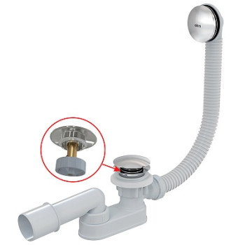 сифон д/ванны автомат Click Clack металл A507CKM-80 Alcadrain