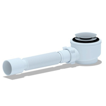 сифон для душевого поддона АНИ 1.1/2" слив 50мм с г/т 375 *40/50 хром, клик-клак E415CLG