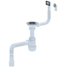 сифон д/мойки АНИ Грот 3.1/2"*40 с гибким переливом, гофра 40х40/50 A0145DIY