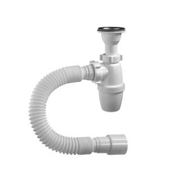 сифон 1.1/4"х40 с литым выпуском, нерж. решеткой 70мм и гофрой унив. 40-40/50 TeRma Т10077