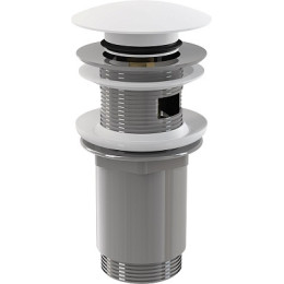 донный клапан click/clack c большой кнопкой, c переливом, белый A392B Alcadrain