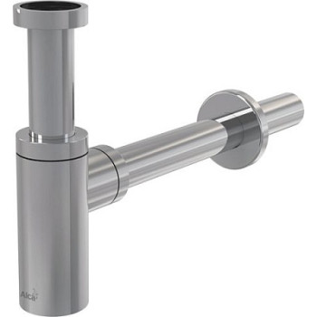 сифон д/умывальника 1.1/4"х32 DESIGN цельнометаллический, круглый, хром A400 Alcadrain