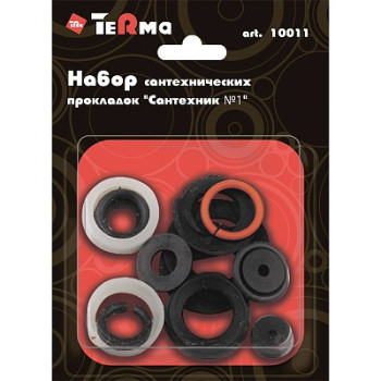 набор сантехнических прокладок для смесителя "Сантехник" №1 TeRma 10011 в блистере