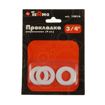 прокладка 3/4" фторопластик TeRma 10016 (упаковка 4 шт.) в блистере