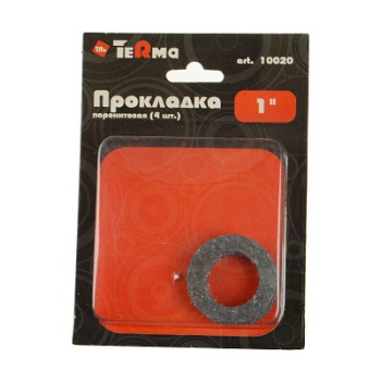 Прокладка паронитовая 1" ПМБ 30*19 h-2 мм TeRma 10020 (упаковка 4 шт.) в блистере