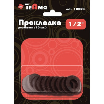 Прокладка 1/2" резиновая для гибкой подводки TeRma 10023, 10 шт. блистер