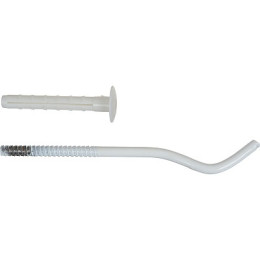 кронштейн для радиатора с дюбелем д.8мм белый К.6.7.18 круглый длина 180мм