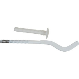 кронштейн для радиатора с дюбелем д.7мм белый сплющ. К.6.7.18ф 180х7мм