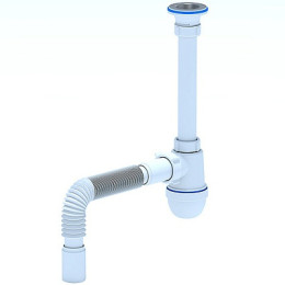 сифон д/умывальника АНИ 1.1/4"х40 с гибкой трубой 40х40 C1005