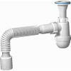 сифон д/умывальника АНИ 1.1/4"х40 с гибкой трубой 40х40, с литым выпуском С2005