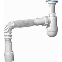 сифон д/умывальника АНИ 1.1/4"х40 с гибкой трубой 40х40/50, с литым выпуском C2015