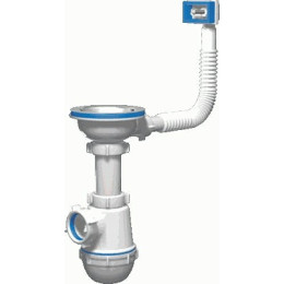 сифон д/мойки АНИ Грот 3.1/2"х40 с гибким переливом A0145S