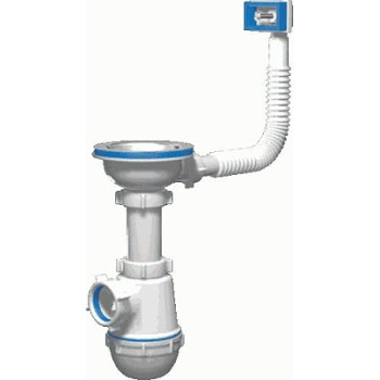 сифон д/мойки АНИ Грот 3.1/2"х40 с гибким переливом A0145S