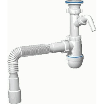 сифон д/мойки АНИ Грот 1.1/2"х40 c отводом д/стир.машины,с гибкой трубой 40х40/50 А1015