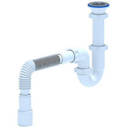 сифон д/мойки АНИ 1.1/2"х40 прямоточный c гибкой трубой 40х40/50 D0115