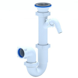 сифон д/мойки АНИ 1.1/2"х40 прямоточный c отводом д/стир.машины D1000