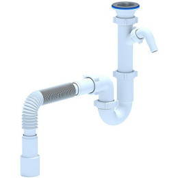 сифон д/мойки АНИ 1.1/2"х40 прямоточный c отводом д/стир.машины,с гибк.трубой 40х40/50 D1015