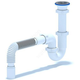 сифон д/мойки АНИ 1.1/2"х40 прямоточный с гибкой трубой 40х50 D0110