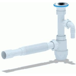 сифон д/умывальника АНИ mini Юнг 1.1/4"х32 c отводом д/стир.маш.,с гибк.трубой 32х32/40 BM1315