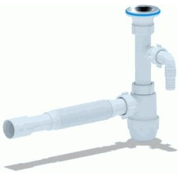 сифон д/умывальника АНИ mini Юнг 1.1/4"х32 c отводом д/стир.маш.,с гибк.трубой 32х32/40 BM1315