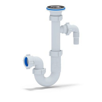 сифон д/умывальника АНИ 1.1/4"х32 прямоточный с отводом д/стир.машины DB1300