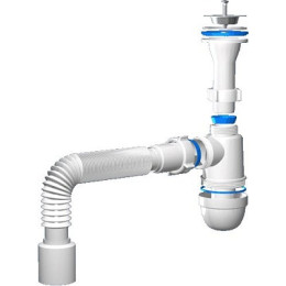 сифон д/умывальника АНИ 1.1/4"х40 с литым выпуском, с гибкой трубой 40х50 C2010