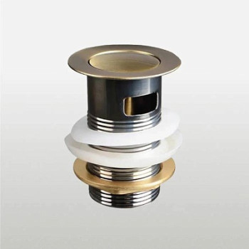 донный клапан с опцией смарт-клик маленькая кнопка с переливом античная бронза TeRma 10101