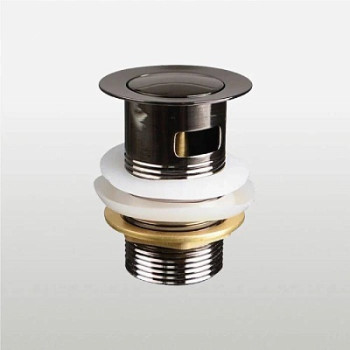 донный клапан с опцией смарт-клик маленькая кнопка с переливом черный TeRma 10103