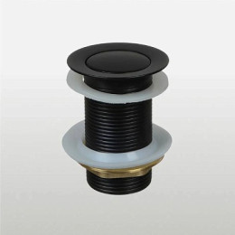 донный клапан с опцией смарт-клик маленькая кнопка черный матовый TeRma 10107