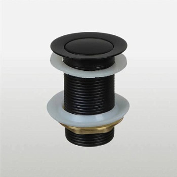 донный клапан с опцией смарт-клик маленькая кнопка черный матовый TeRma 10107