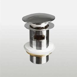 донный клапан с опцией смарт-клик большая кнопка c переливом хром TeRma 10108