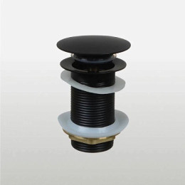 донный клапан с опцией смарт-клик большая кнопка черный матовый TeRma 10115