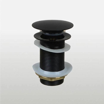 донный клапан с опцией смарт-клик большая кнопка черный матовый TeRma 10115