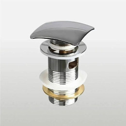 донный клапан с опцией смарт-клик квадратная кнопка с переливом хром TeRma 10116