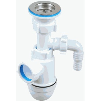 сифон д/мойки АНИ 1.1/2"х40 с отводом д/стир.машины C0300