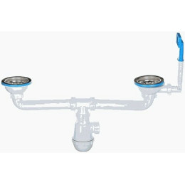 сифон д/мойки АНИ Грот 3.1/2"х40 двойной с жестким переливом A3045