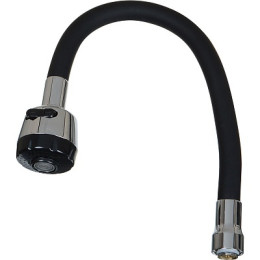 излив гибкий LUXE с лейкой 2 режима черный 49см MELODIA MKP20654