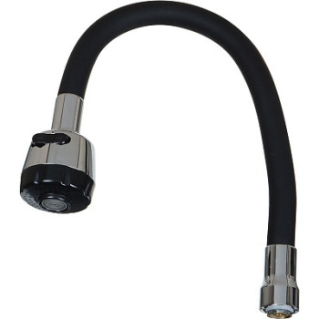 излив гибкий LUXE с лейкой 2 режима черный 49см MELODIA MKP20654