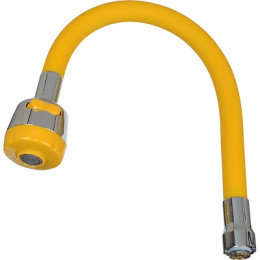 излив гибкий LUXE с лейкой 2 режима желтый 49см MELODIA MKP20659