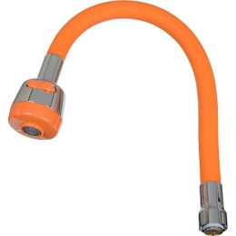 излив гибкий LUXE с лейкой 2 режима оранжевый 49см MELODIA MKP20660