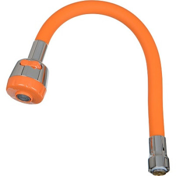 излив гибкий LUXE с лейкой 2 режима оранжевый 49см MELODIA MKP20660