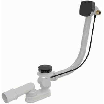 сифон д/ванны полуавтомат с напуском воды через перелив, черный-мат A564BLACK Alcadrain