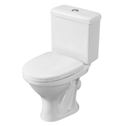 унитаз-компакт Форвард косой выпуск, нижн.подв., сиденье полипр., белый (Santeri)