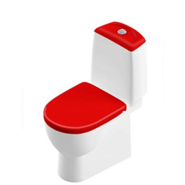 унитаз-компакт Best Color Red SC с двухреж. арм. Oliveira, cид. д/п, soft close clip up SANITA LUXE