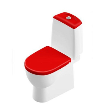 унитаз-компакт Best Color Red SC с двухреж. арм. Oliveira, cид. д/п, soft close clip up SANITA LUXE