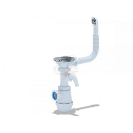 сифон д/мойки АНИ Грот 3.1/2"х40 с отводом д/стир.машины, с круглым гибк.переливом A1042S