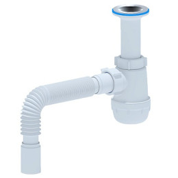 сифон д/мойки АНИ Грот 1.1/2"х40 с гибкой трубой 40х40 с литым выпуском А0505